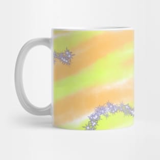 Orange green watercolor sparkle glitter art Mug